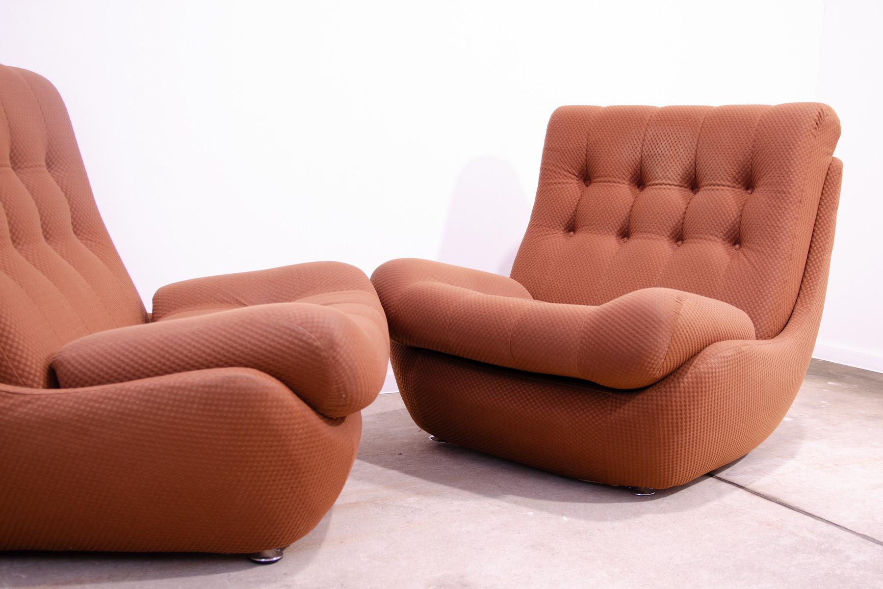 20th Century Eastern Bloc Vintage armchairs by Jitona, Czechoslovakia, 1970s For Sale