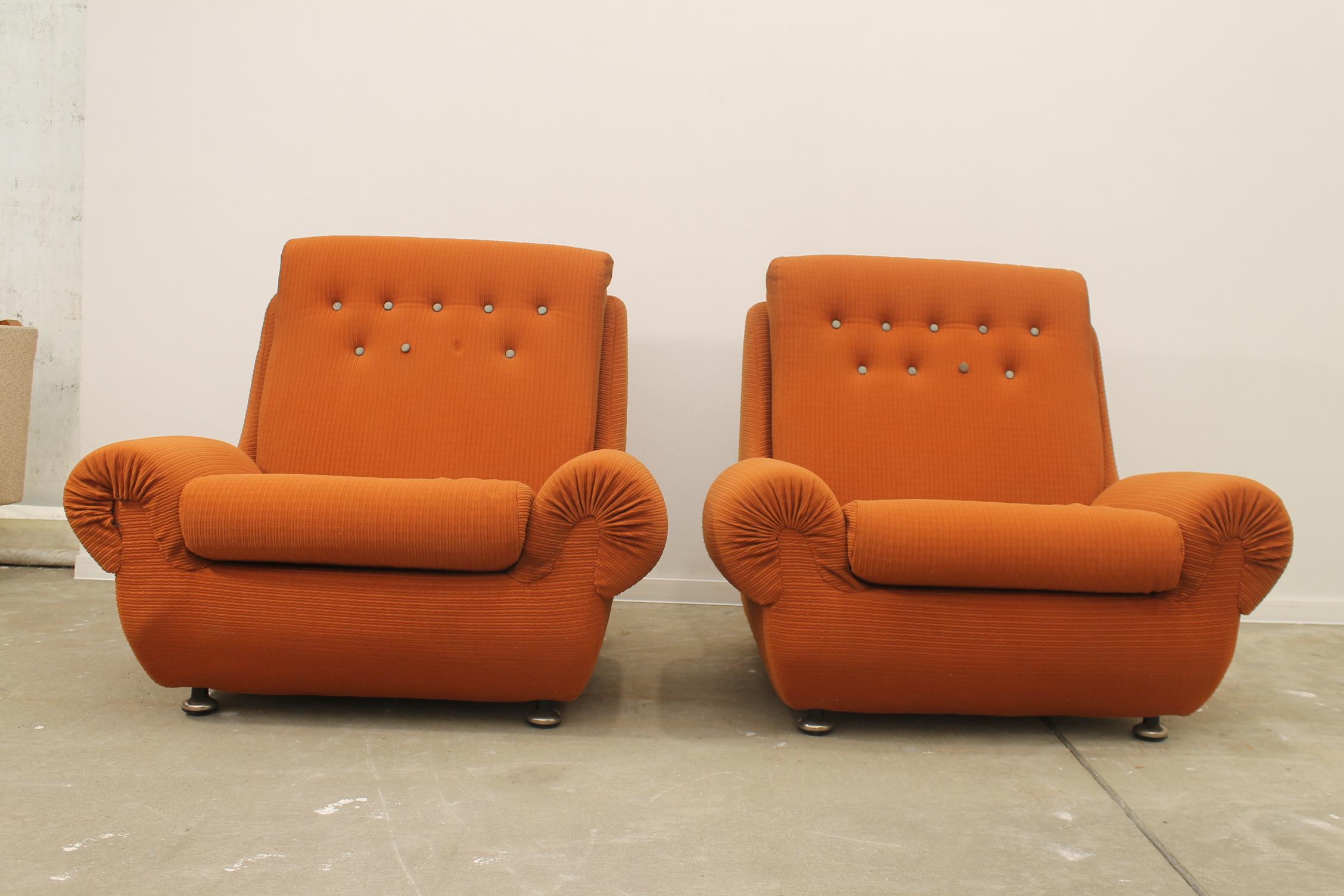Eastern Bloc Vintage armchairs by Jitona, Czechoslovakia, 1970s For Sale 3