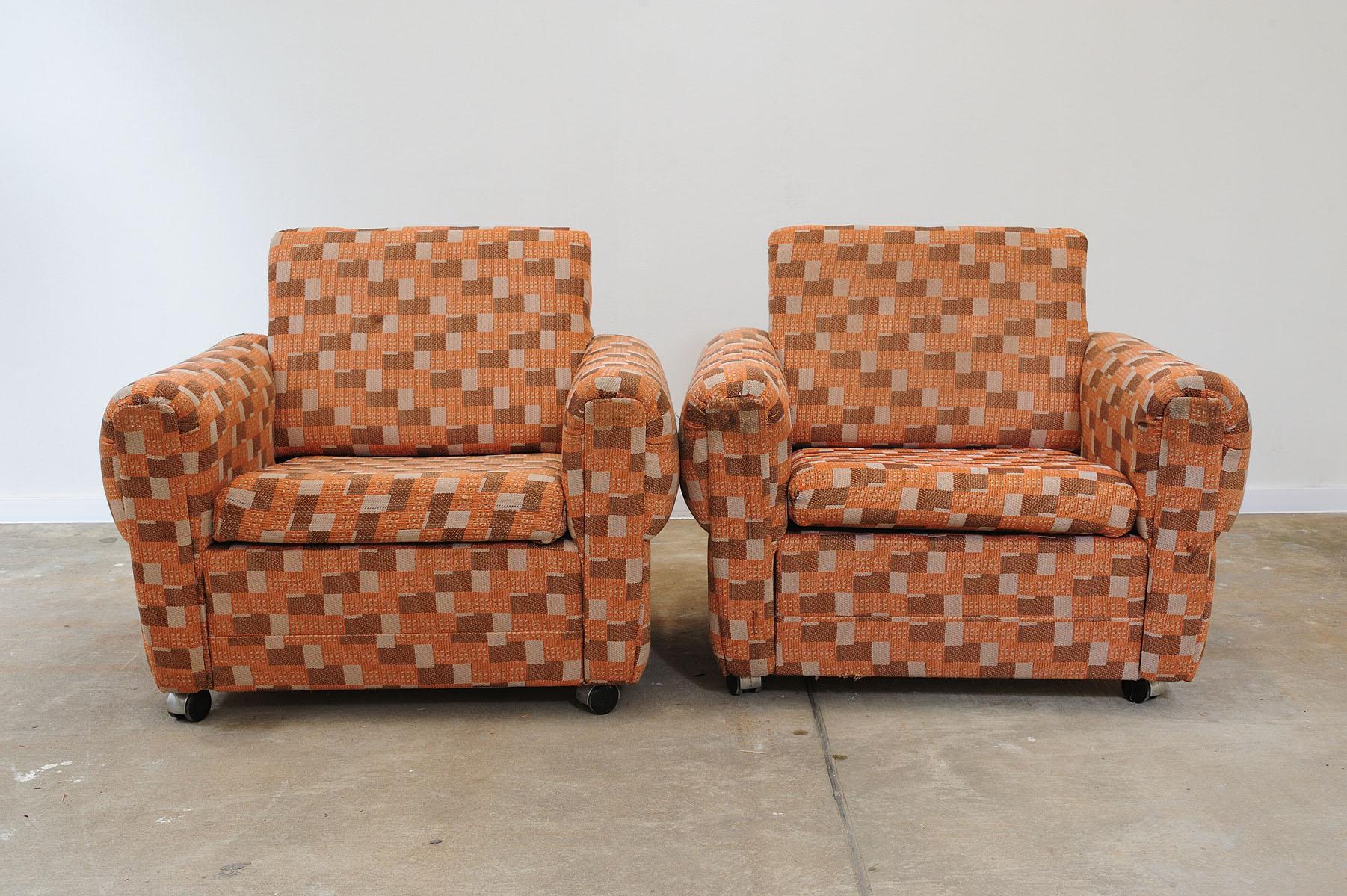 Eastern Bloc Vintage armchairs, Czechoslovakia, 1970s In Good Condition For Sale In Prague 8, CZ