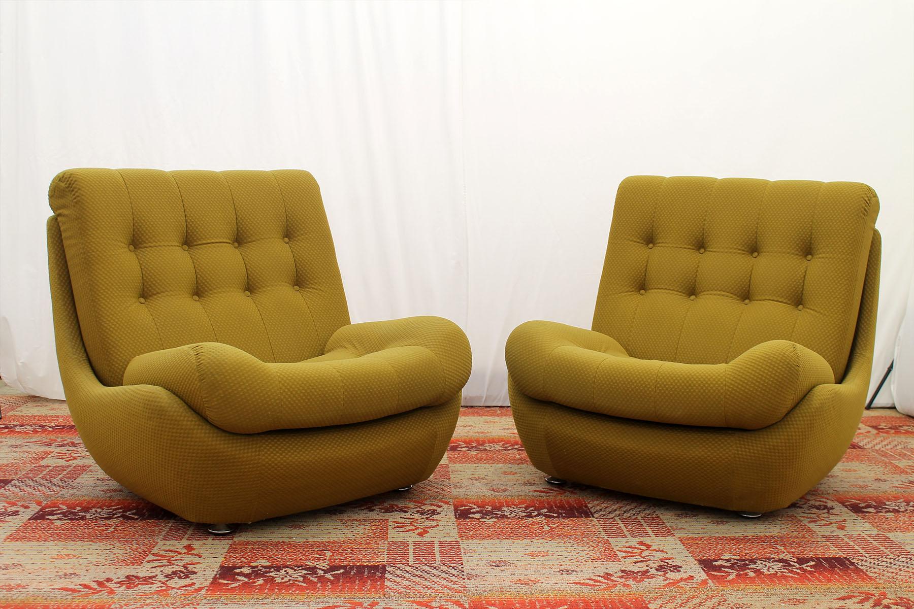 This living room set is a typical example of furniture design of the 1970/1980s in the former Czechoslovakia. It was made by JITONA company in the 1970s.

This living set was one of the most sought after in Czechoslovakia and was one of the few to