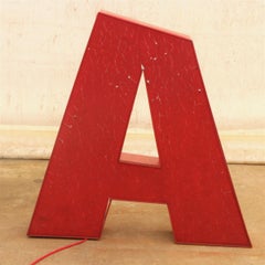 Eastern Bloc Vintage Lluminated Letter a in the Form of a Floor Night Lamp, 1970