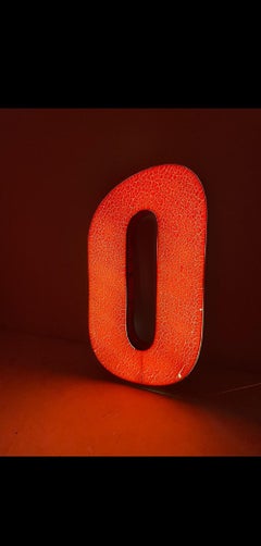 Eastern Bloc Huge Lluminated Letter O in the Form of a Floor Night Lamp, 1970