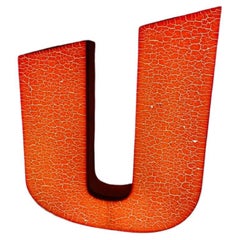 Eastern Bloc Vintage Iluminated Letter U in the Form of a Floor Night Lamp, 1970