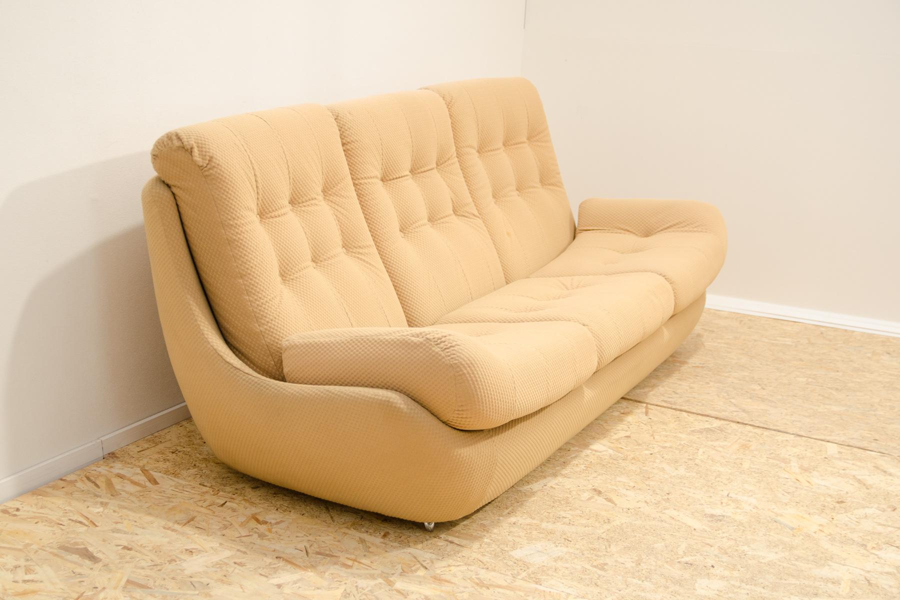 Molded Eastern bloc Vintage sofa by Jitona, Czechoslovakia, 1970´s For Sale