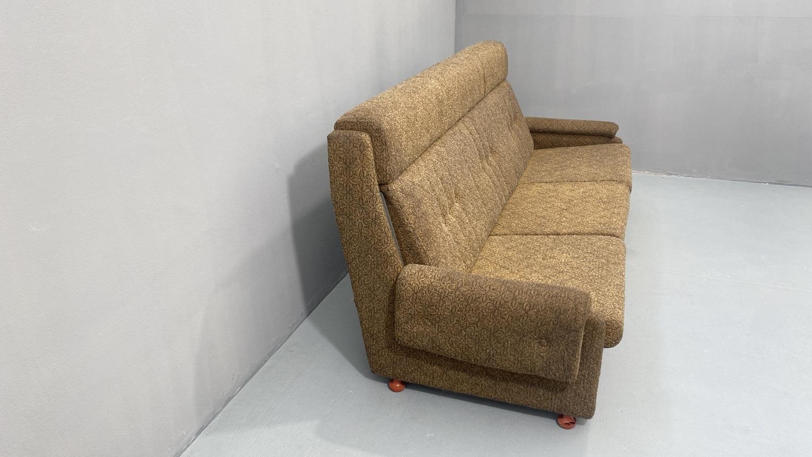 Upholstery Eastern bloc Vintage sofa by Mier Topolčany, Czechoslovakia, 1970´s