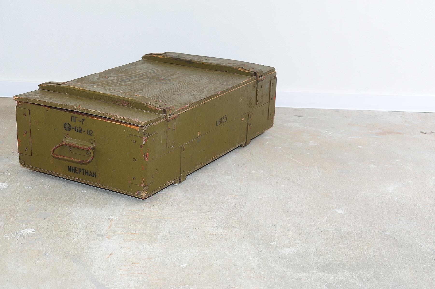 Mid-Century Modern Eastern bloc wooden military crate, Soviet Union For Sale