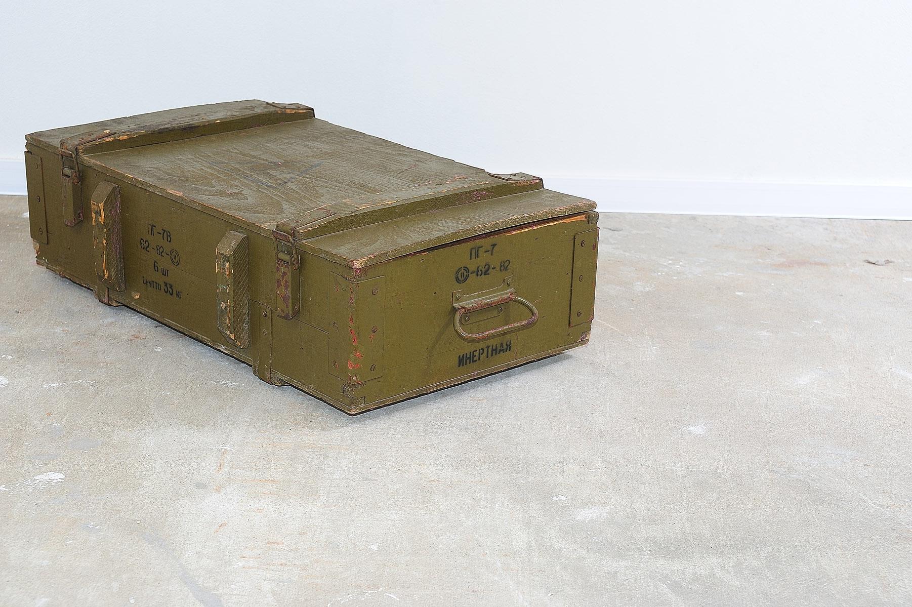 Eastern bloc wooden military crate, Soviet Union In Good Condition For Sale In Prague 8, CZ