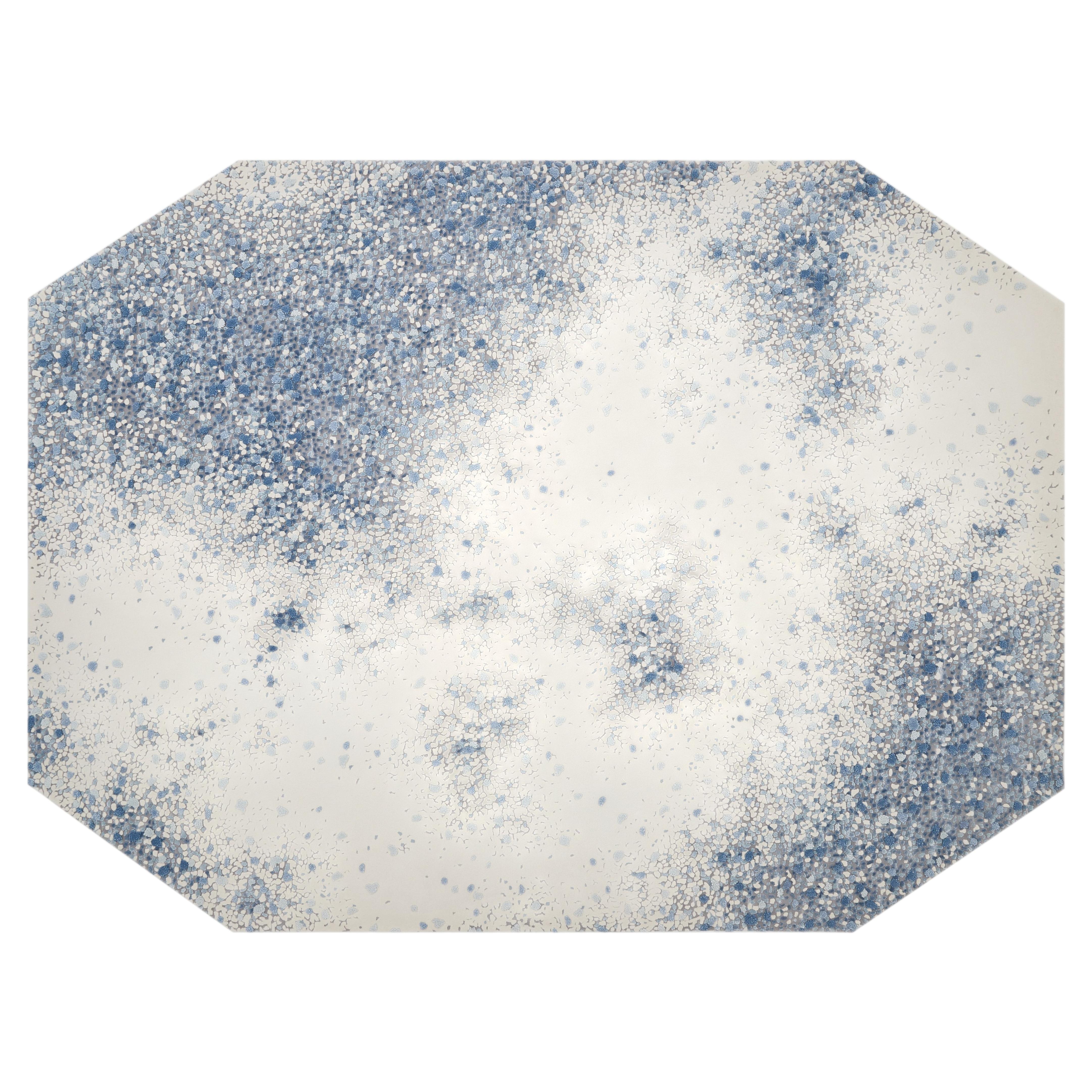 Handcrafted Chinese Carpet by FULI, 10x13ft, Modern Design-BROCADE FLOWERS For Sale
