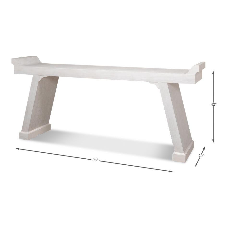 Contemporary Eastern Console Table - Whitewash White For Sale