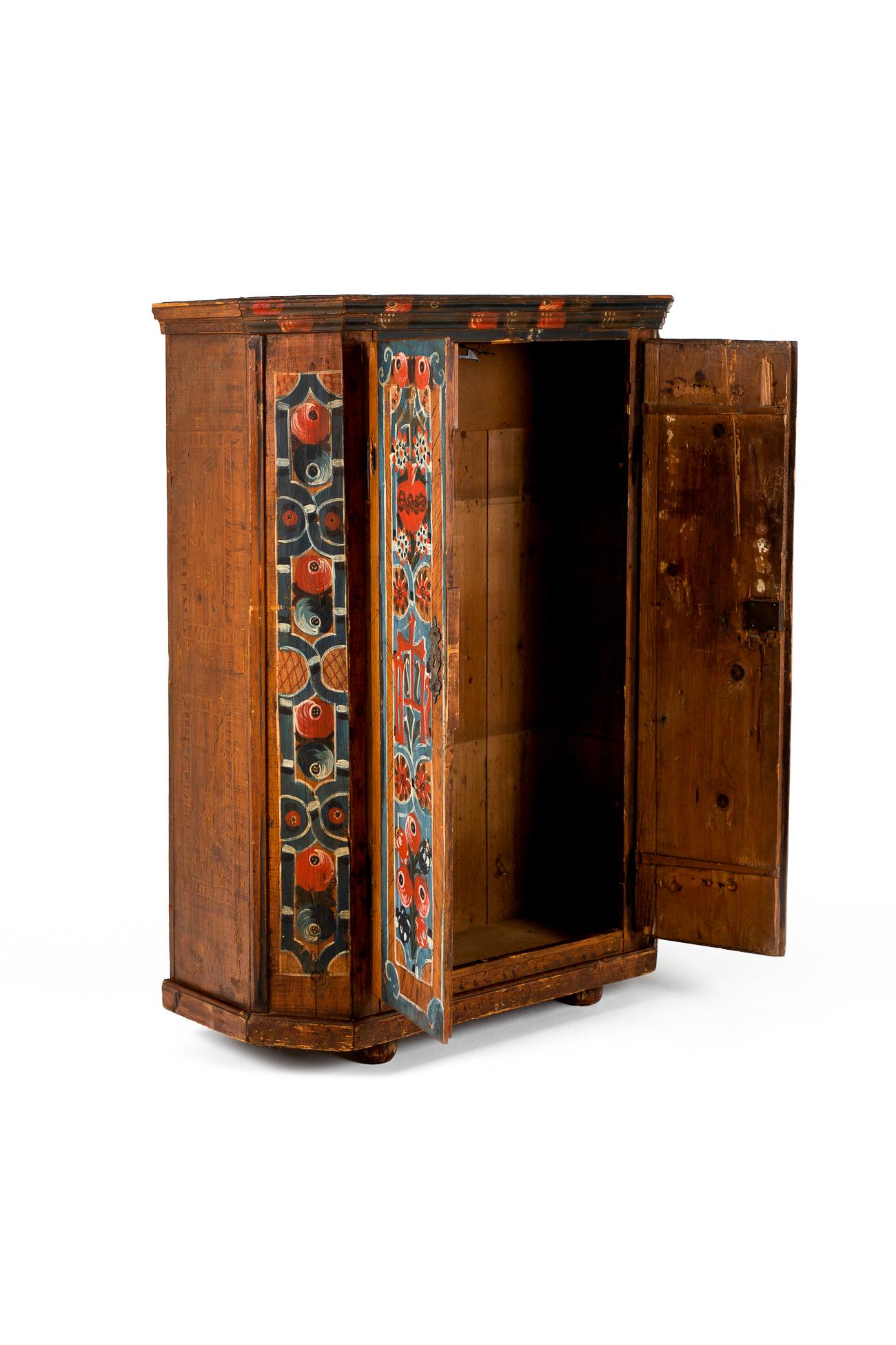 Hungarian Eastern European Folk Art Marriage Cupboard