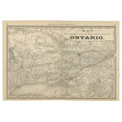 Carte ancienne de l'Est de l'Ontario c.C. 1888 - The Heartland Province, Railroads