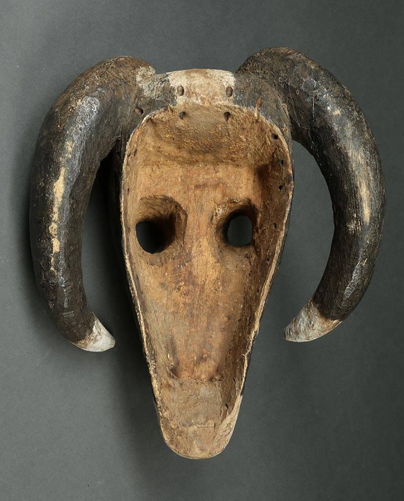 Wood Eastern Pende Tribal Ram Mask, Congo, 'DRC'