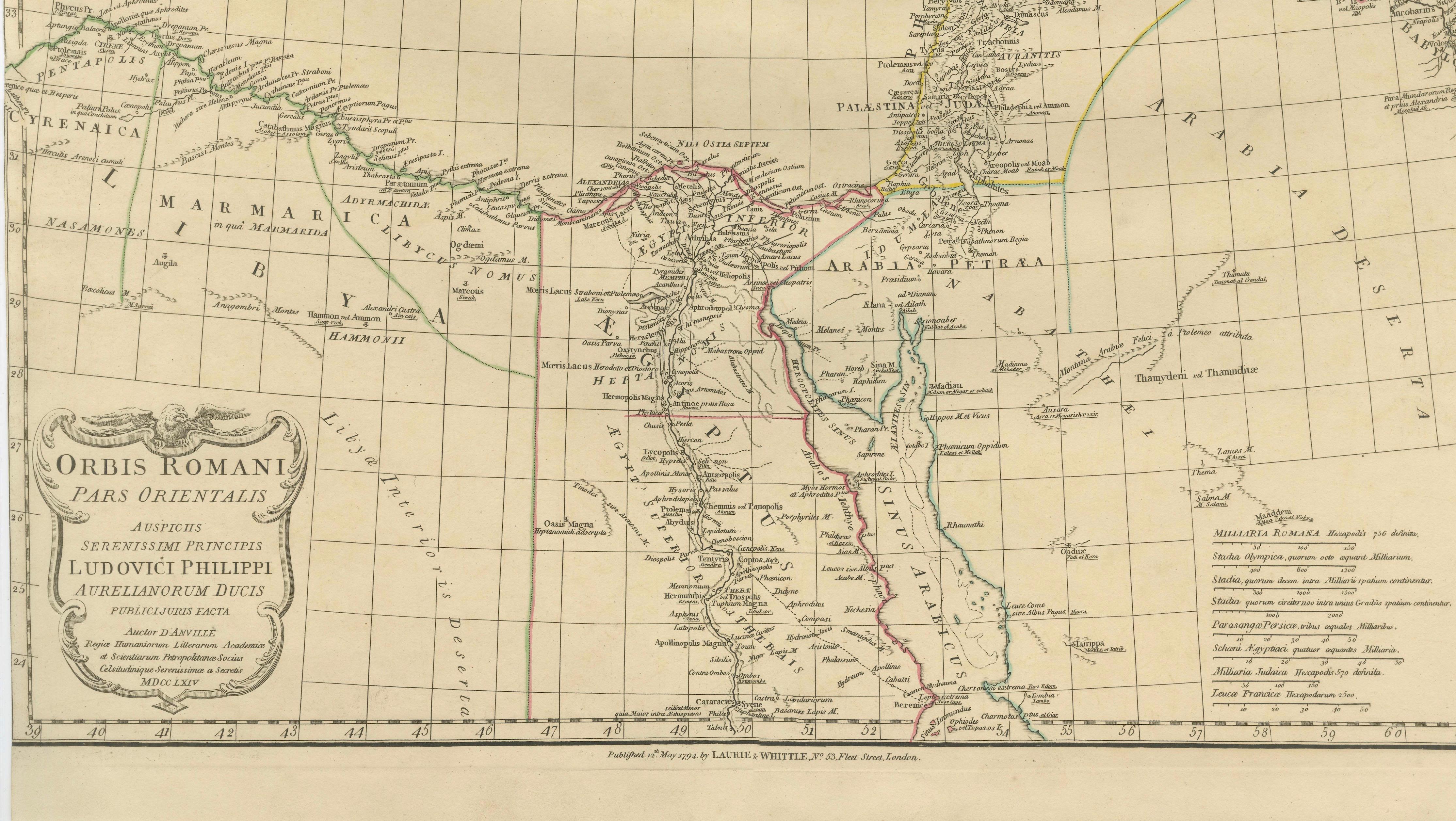 Eastern Roman World Map, Black Sea & Levant, Antique Engraving c.1818