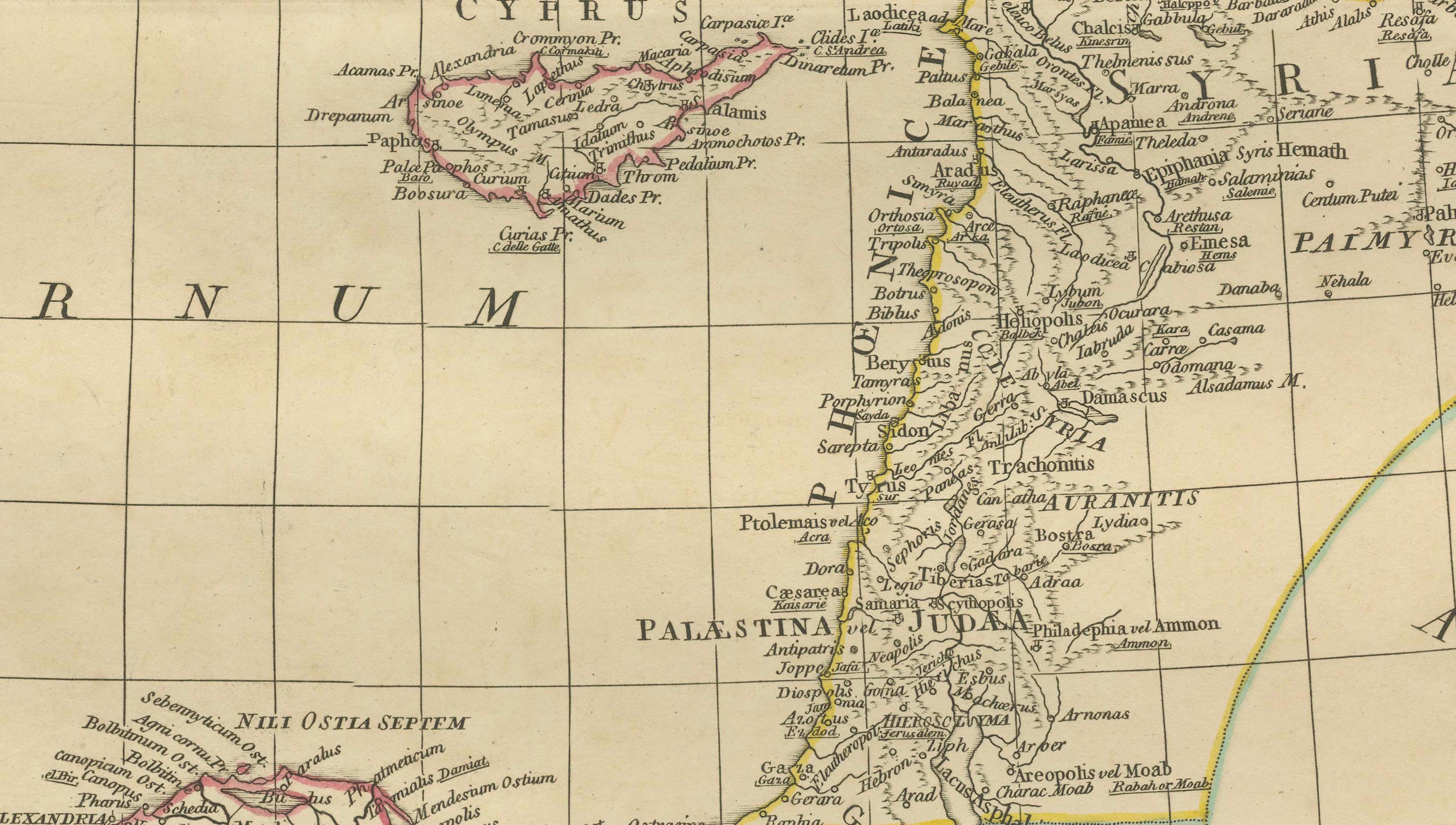 Eastern Roman World Map, Black Sea & Levant, Antique Engraving c.1818