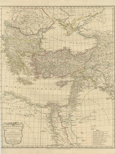 Eastern Roman World Map, Black Sea & Levant, Antique Engraving c.1818