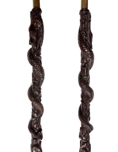 Eastern Ship Rudder, Late 18th-Early 19th Century, Carved Wood and Brass