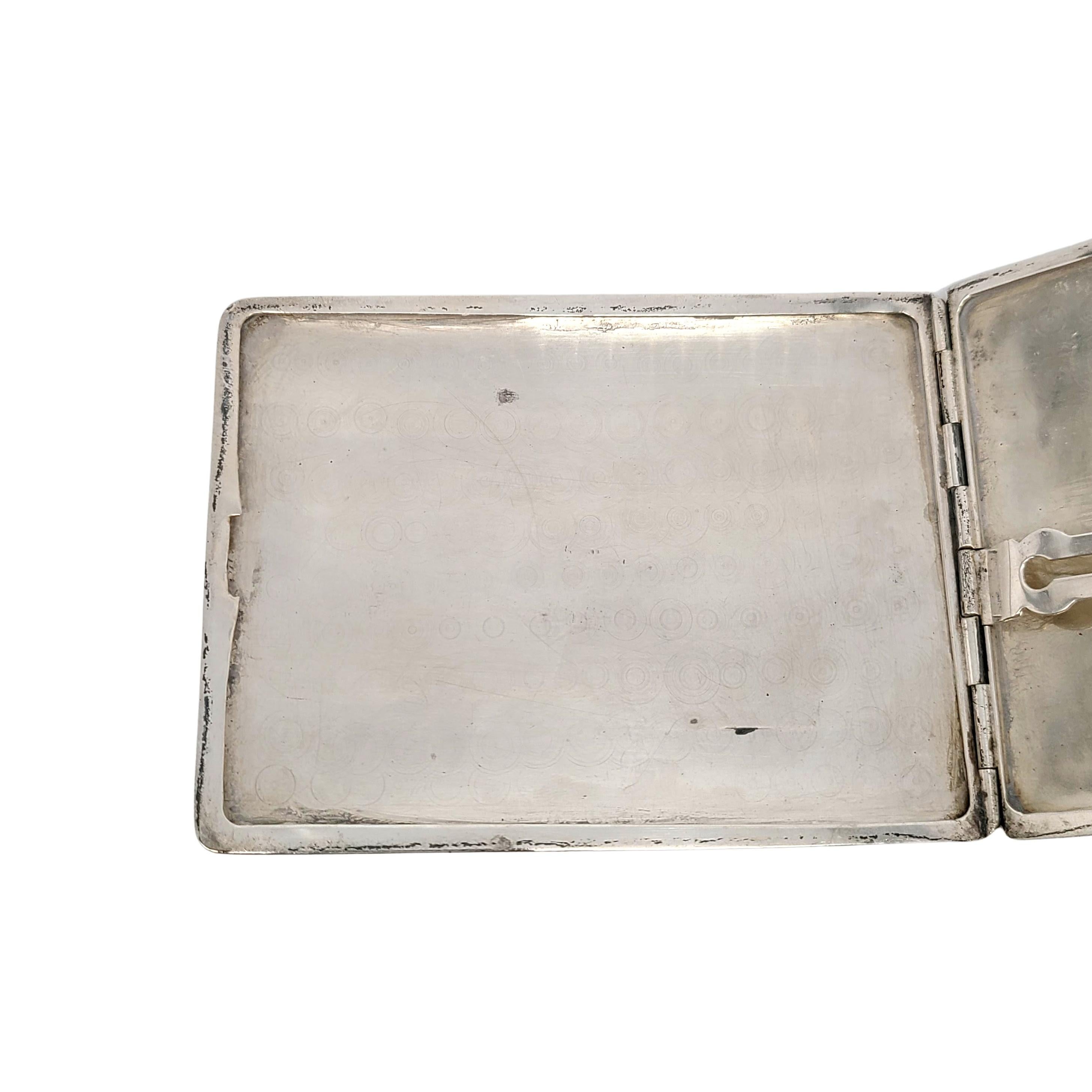 Eastern Sterling Co ESCO Sterling Silver 14K Gold Inlay Cigarette Case In Good Condition In Washington Depot, CT