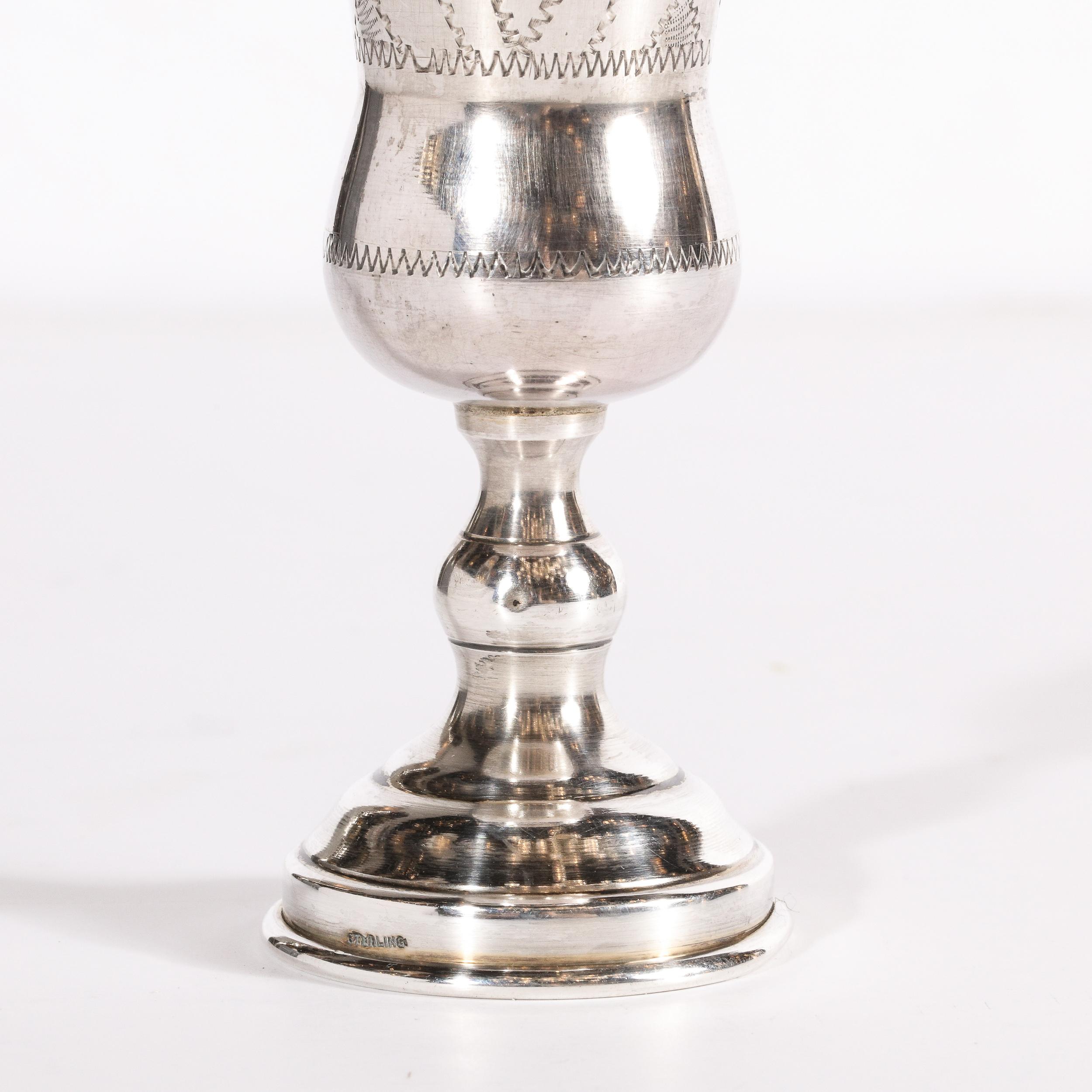 Modern Eastern Sterling Company .925 Sterling Silver Vermeil Kiddush Goblet Cup