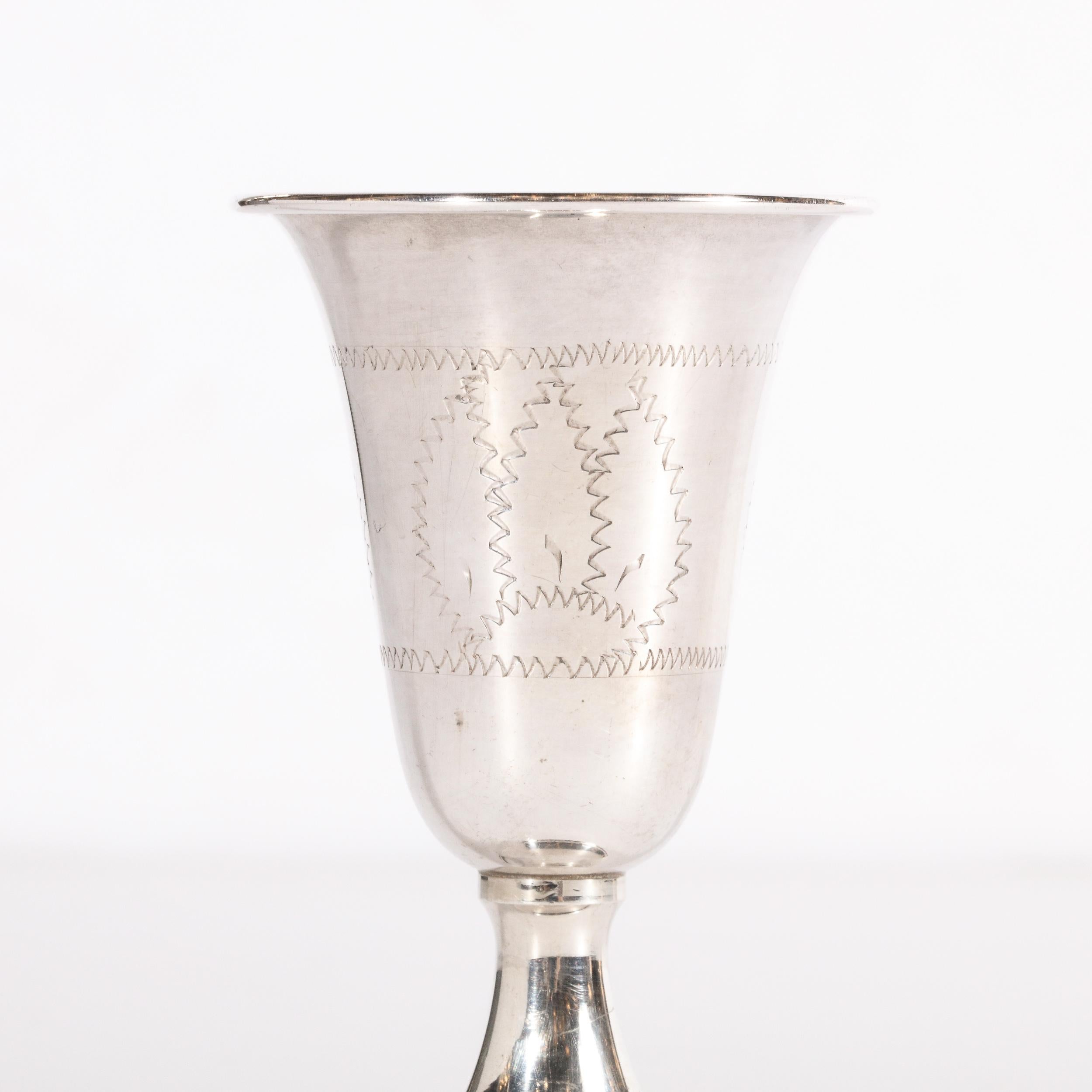 Eastern Sterling Company Sterling Silver Kiddush Goblet Cup & Charger 3