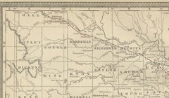 Eastern Texas Antique Map 1888 – Railroads, Counties & Settlements