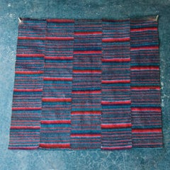 Eastern Vibrant Patchwork Kilim Wall Hanging Stripe Geometric Pattern Flat Weave