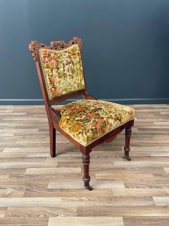 Eastlake American Antique Carved Walnut Side Chair