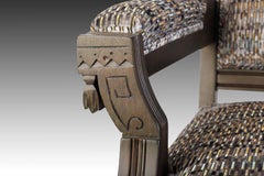 Eastlake Antique Settee in Tiano Gunmetal Velvet: Vantelle