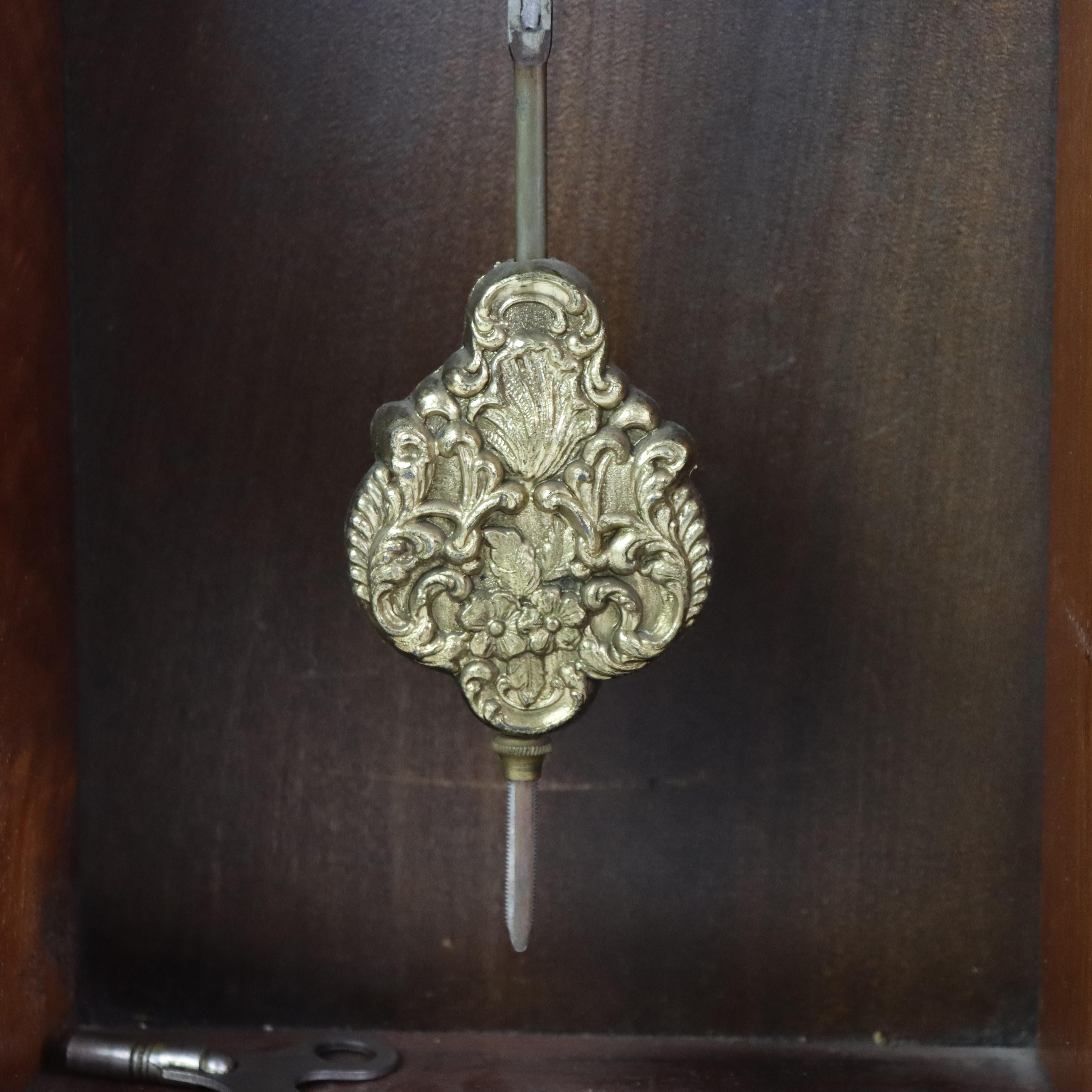Eastlake Carved Walnut Mantle Clock C1890 In Good Condition For Sale In Big Flats, NY