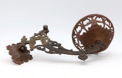 Eastlake Cast Iron Oil Lamp Holder with Mounting Bracket