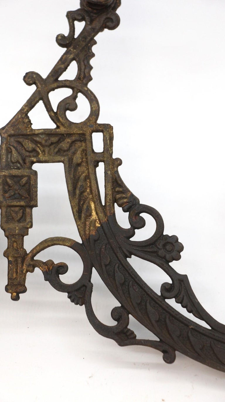 Eastlake Cast Iron Oil Lamp Holder with Mounting Bracket For Sale at