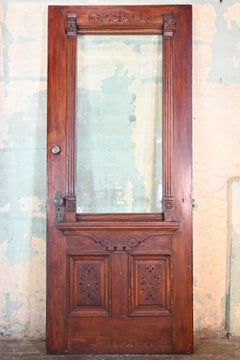 Eastlake Door with Beveled Glass Window and Jamb with Transom