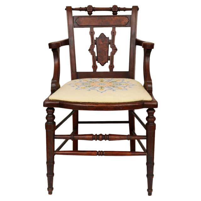 Biedermire Rocking Chair Biedermeier Upholstered Mahogany Rocking Chair at 1stDibs