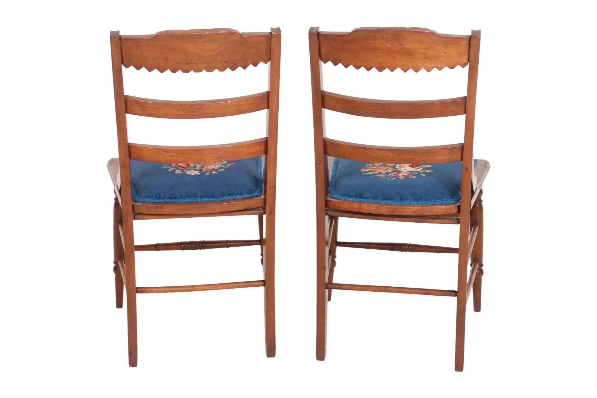 Eastlake Needlepoint Side Chairs, a Pair 3