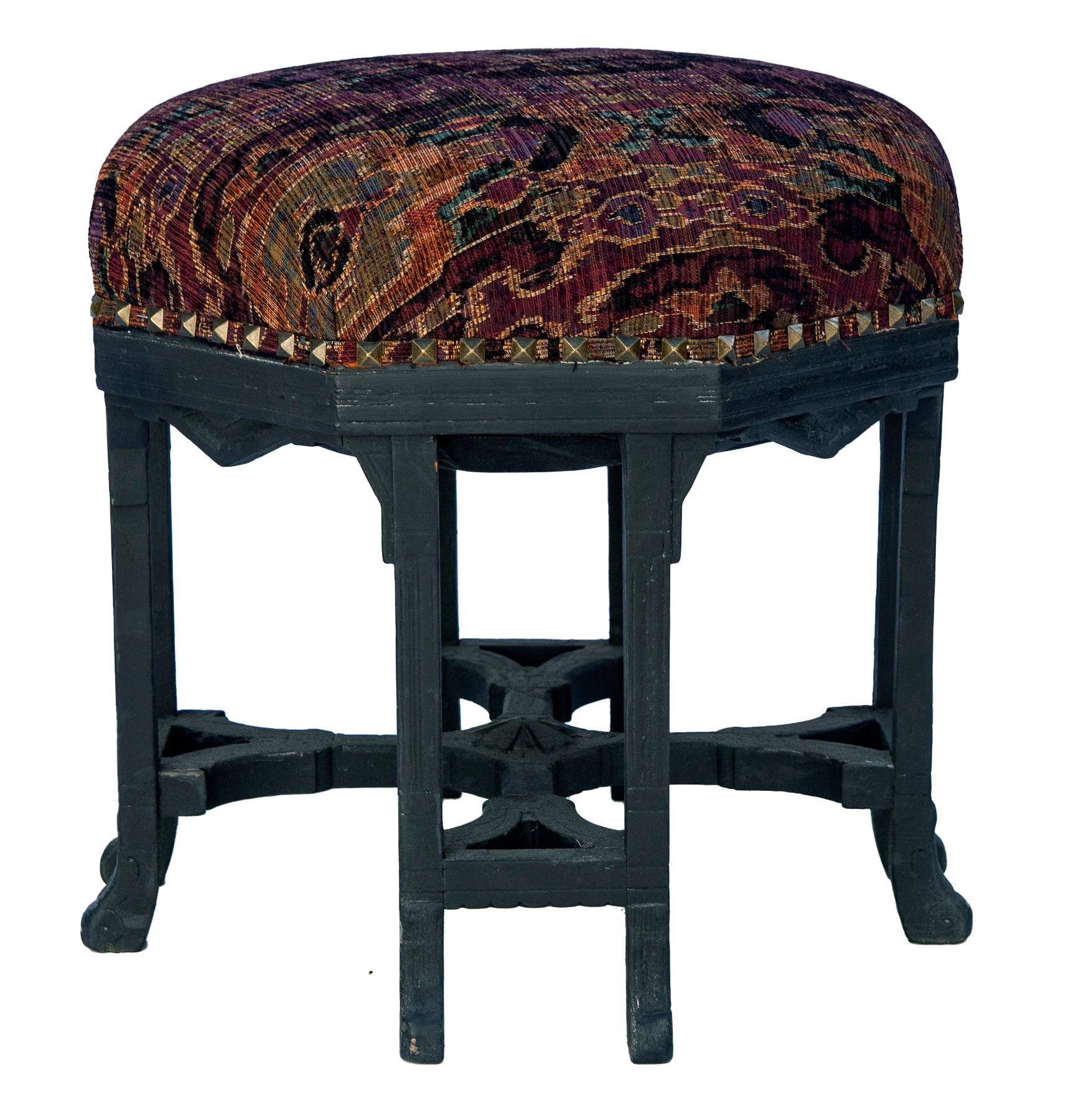 XIXe siècle Tabouret/Ottoman octogonal victorien Eastlake en vente