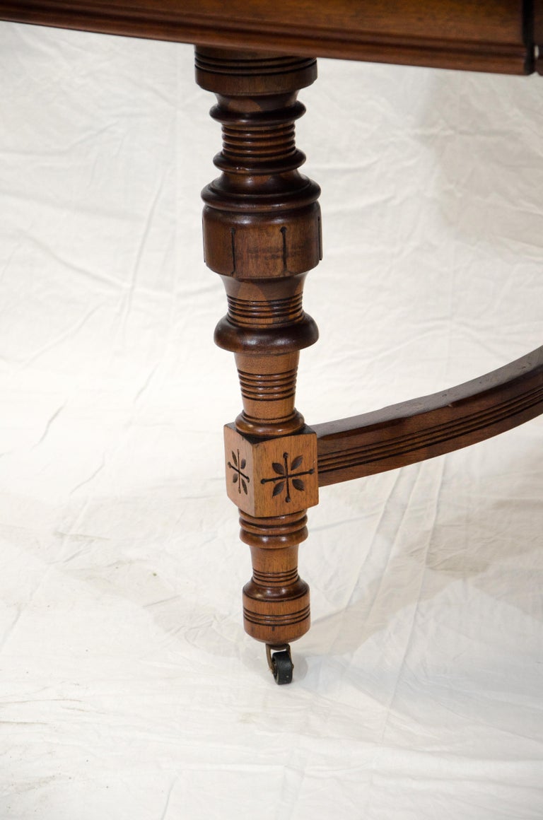 Eastlake Victorian Walnut Dining Table with Two Leaves For ...