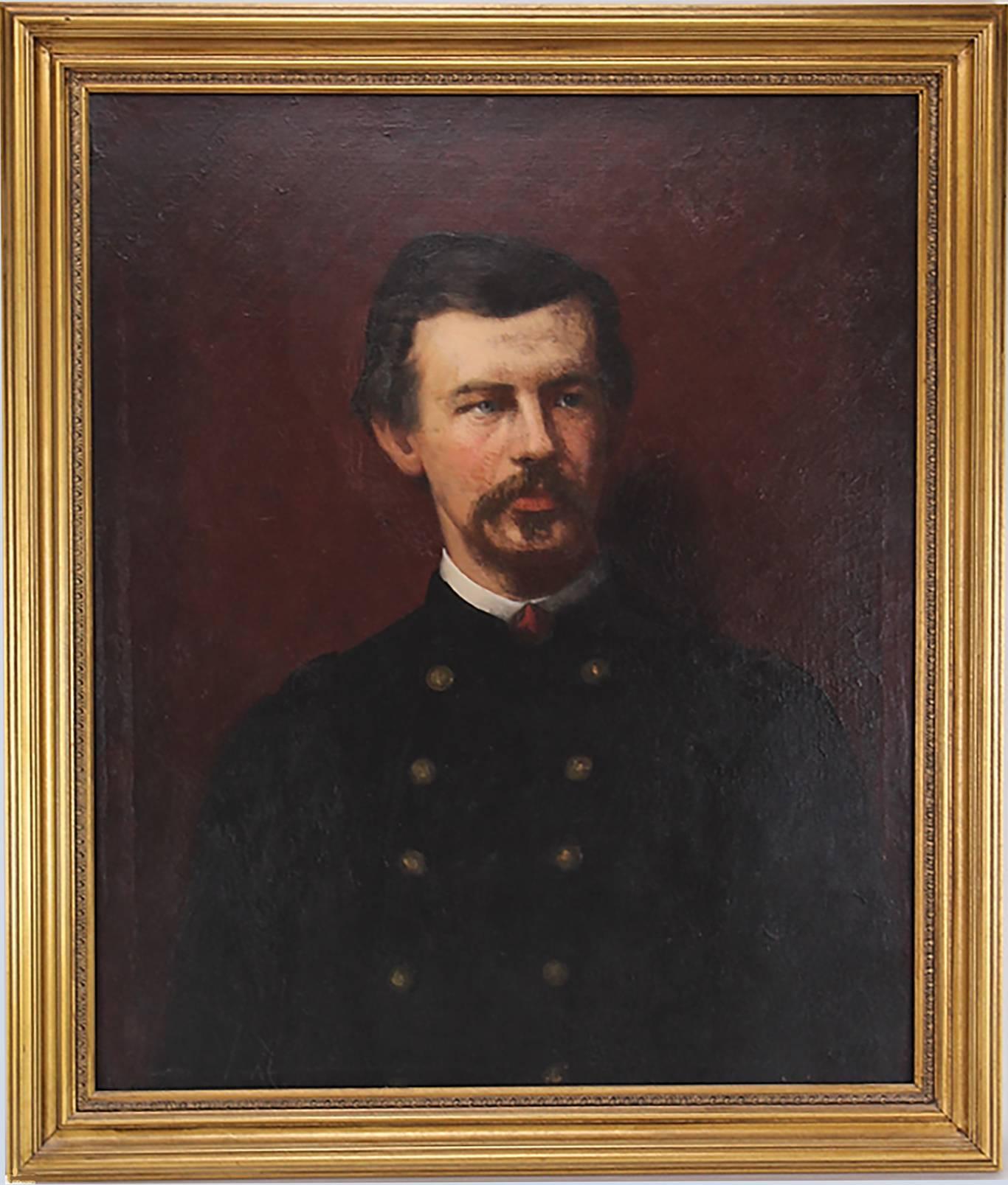 Eastman Johnson Portrait Painting - Amazing 19th Century Portrait of Civil War Colonel Robert Shaw by Eastman Johnso