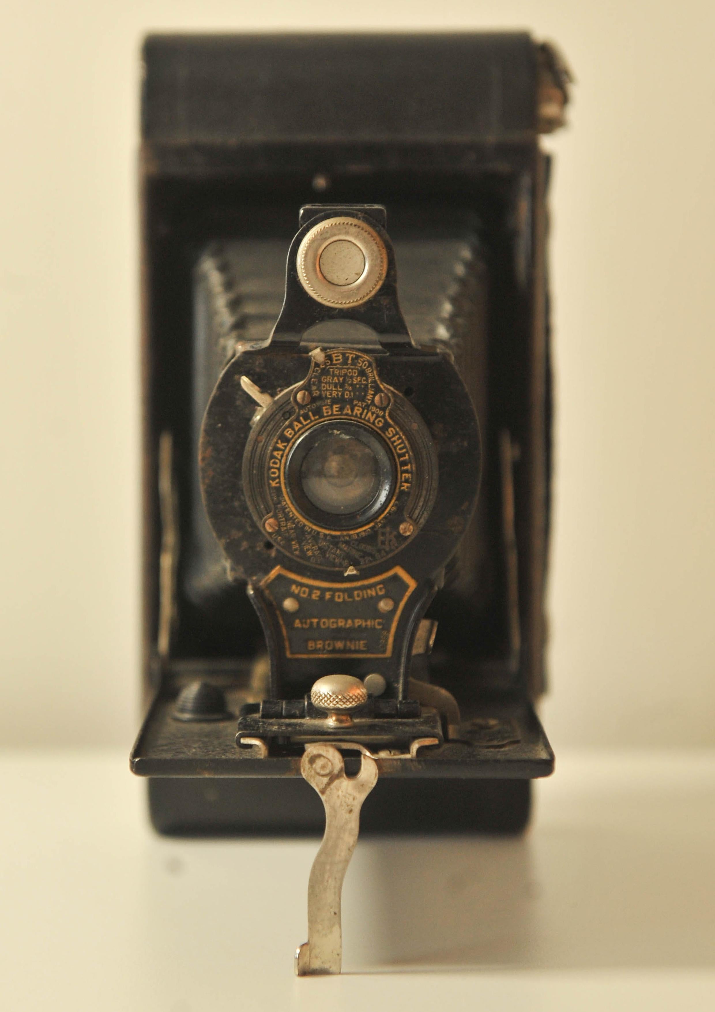 Cuir Eastman Kodak Co No. 1 Pocket Kodak Jr. 120 Roll Film Folding Below Camera 1910  en vente