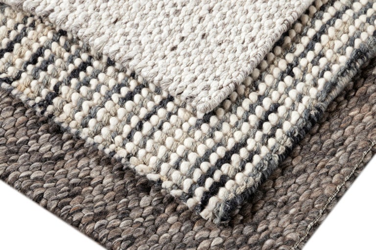 Easton Collection Handwoven Wool Textured Custom Rug For Sale at 1stDibs
