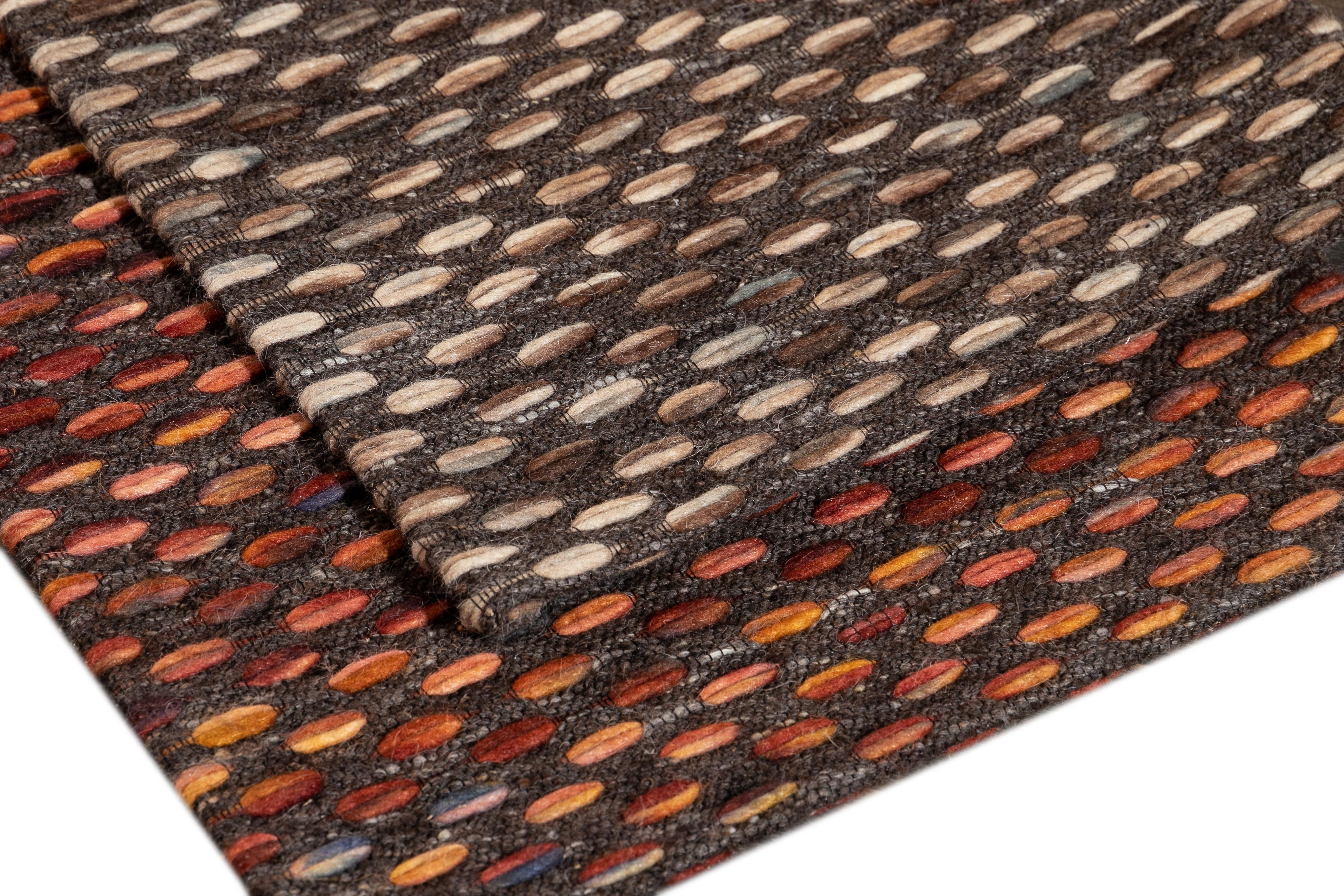 Indiano Tappeto personalizzato Easton Indoor and Outdoor Collection in feltro intrecciato in lana jaquard in vendita