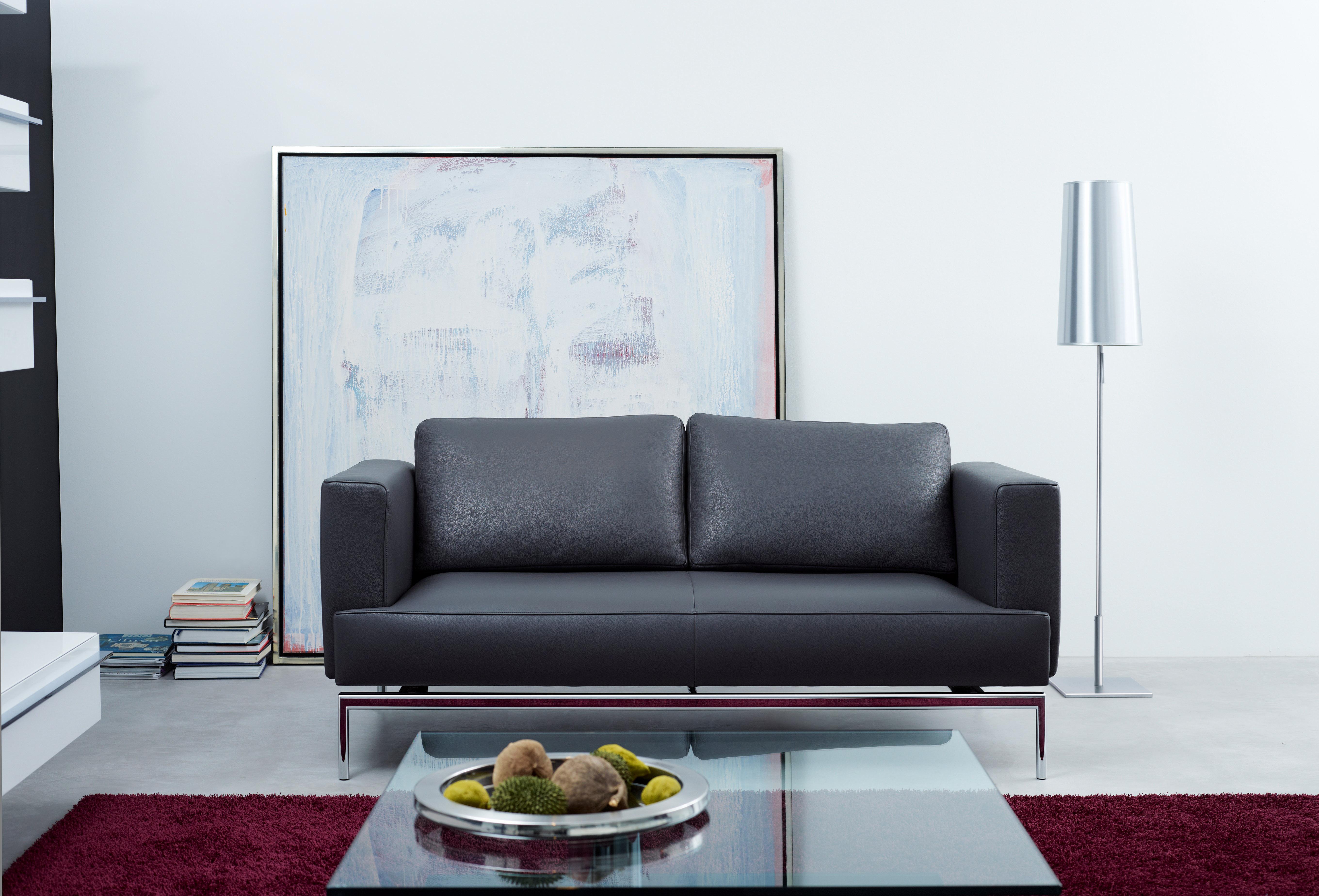Modern Easy Adjustable Leather Sofa by FSM For Sale