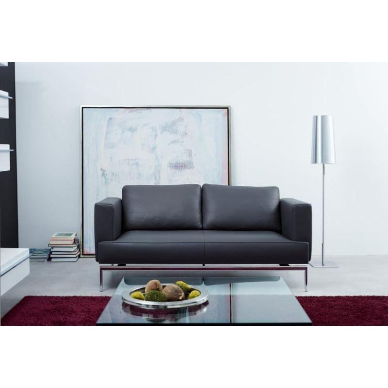 Contemporary Easy Adjustable Leather Sofa by FSM For Sale