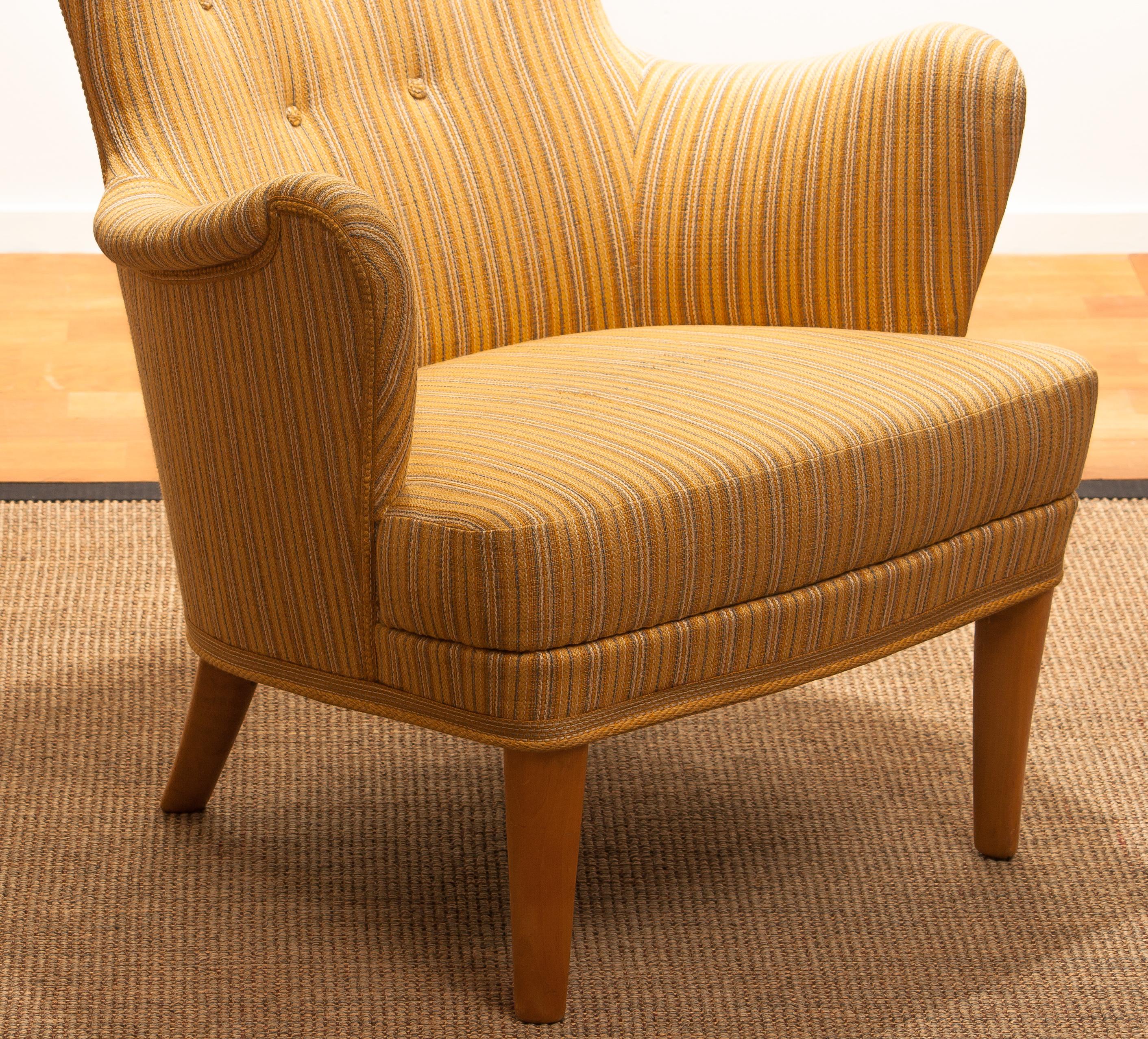 Wool Easy Arm Lounge Chair 