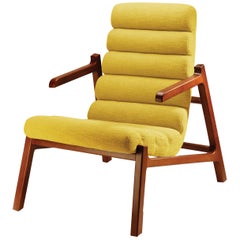 Sessel Easy aus Massivholz und weichem Samt, neu