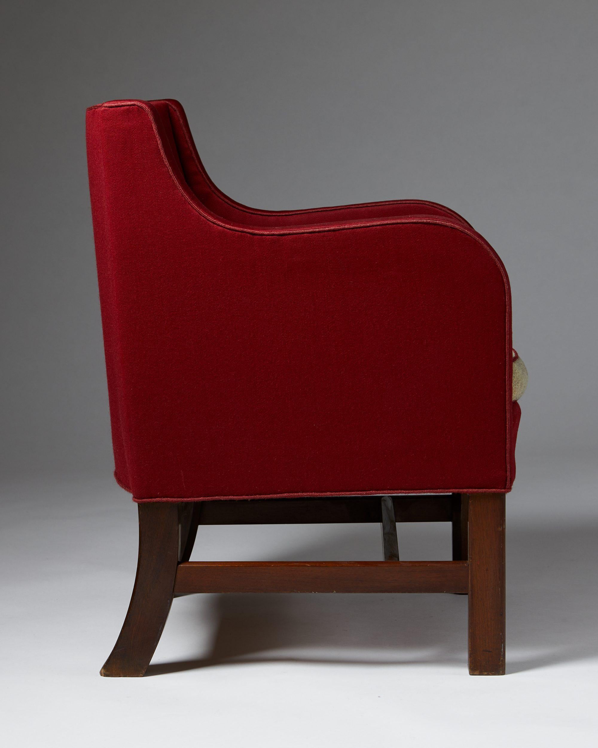 Wool Easy Chair, Anonymous, Denmark, 1930's