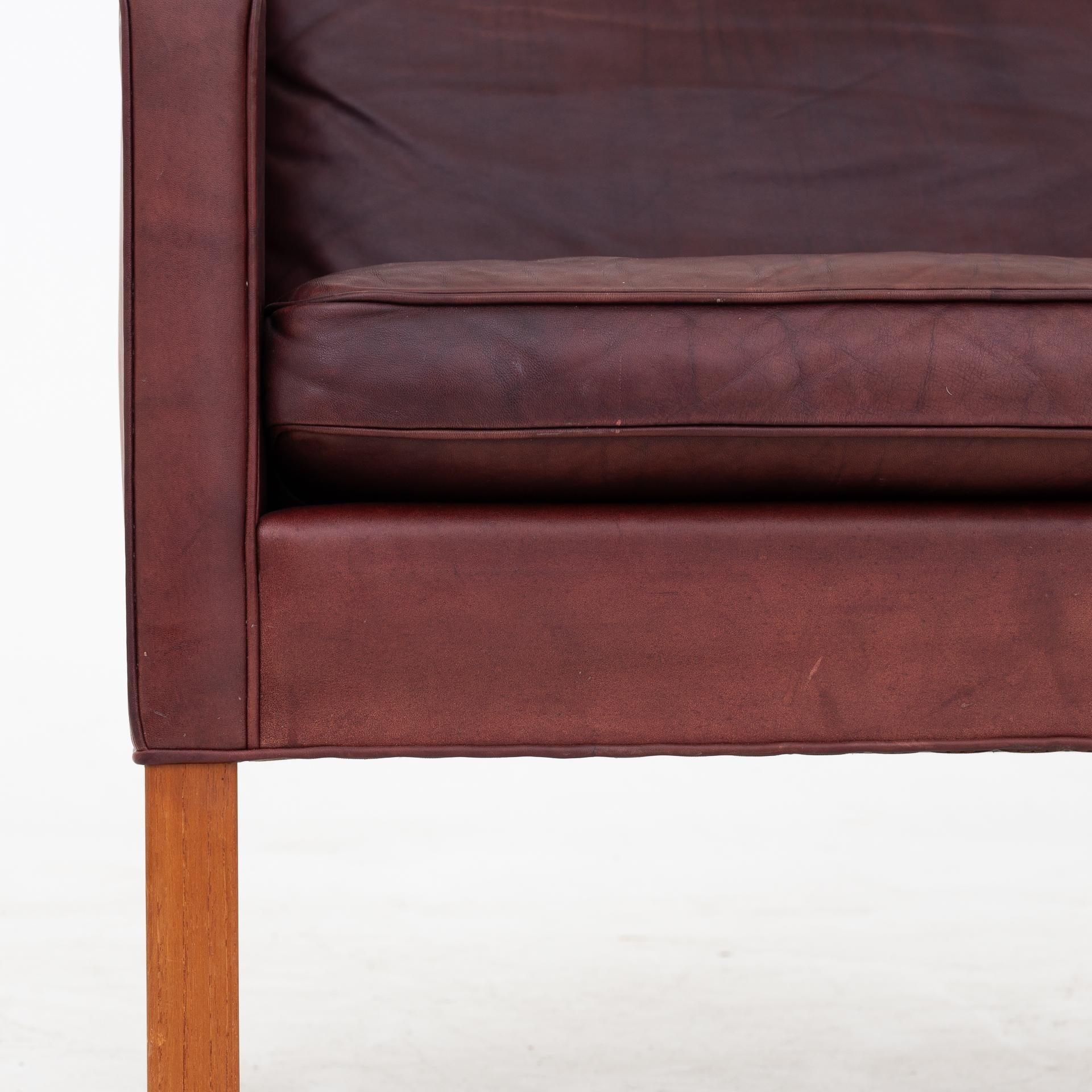 Patinated Easy Chair by Børge Mogensen