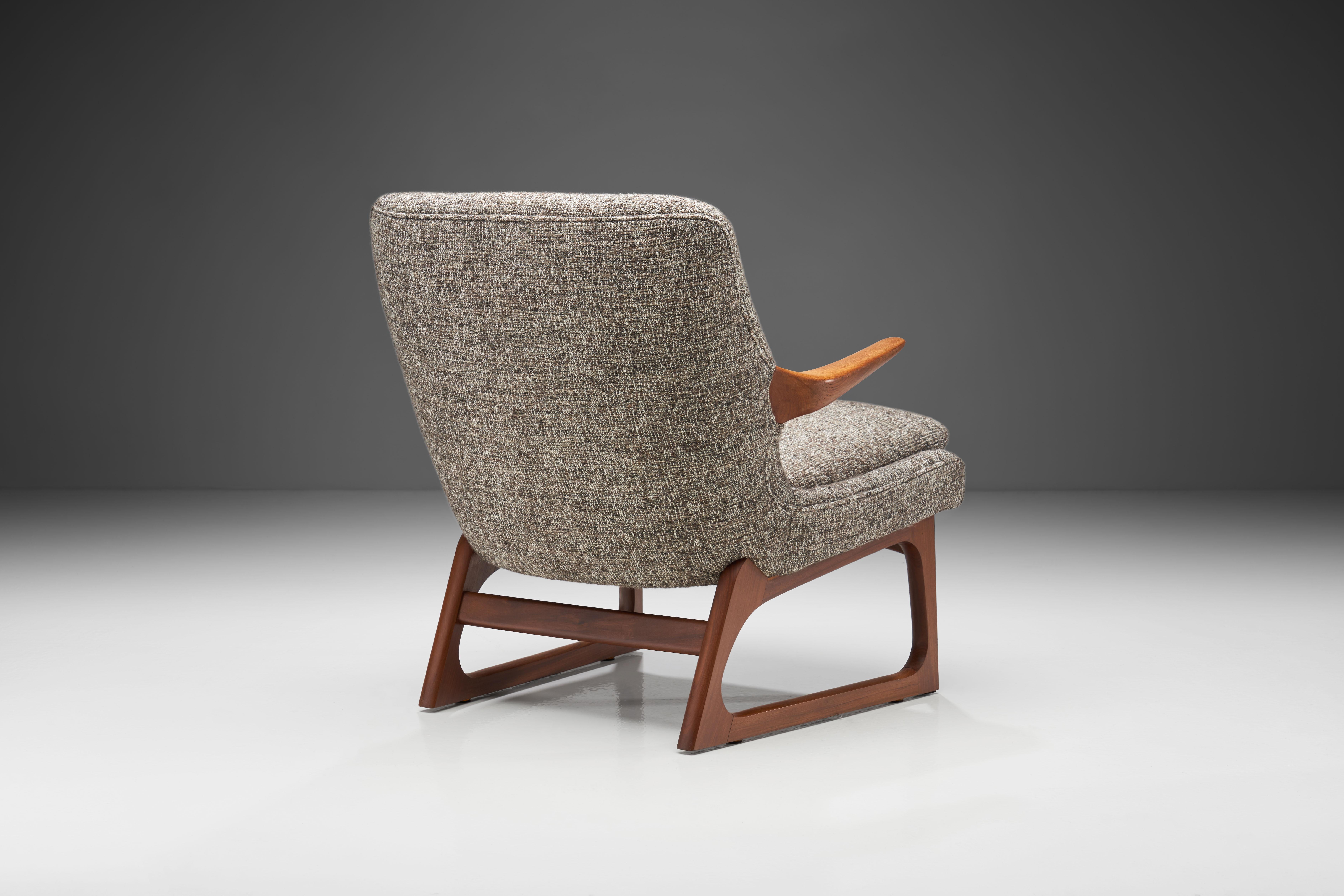 Fabric Easy Chair by Fredrik A. Kayser for Vatne, Norway 1960s