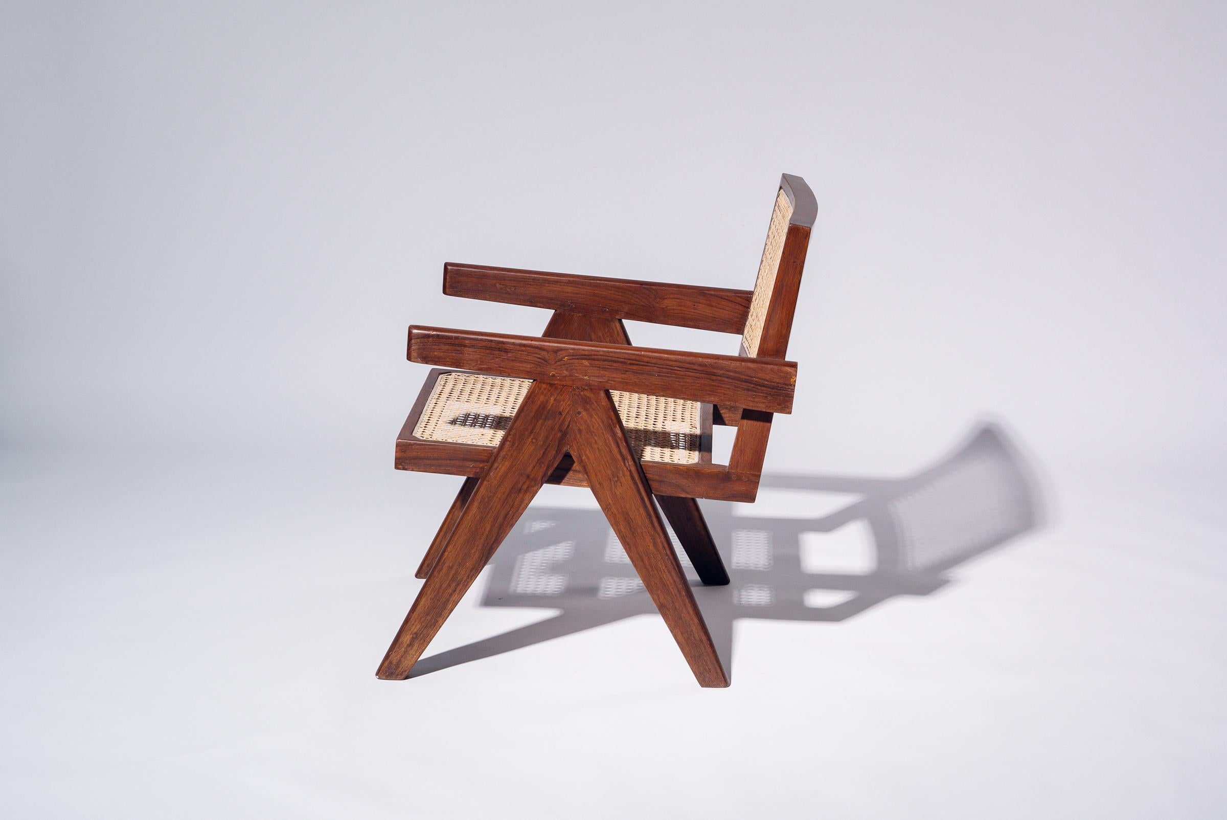 Sillón de Pierre Jeanneret para Chandigarh, India, circa 1955-56 Moderno de mediados de siglo en venta