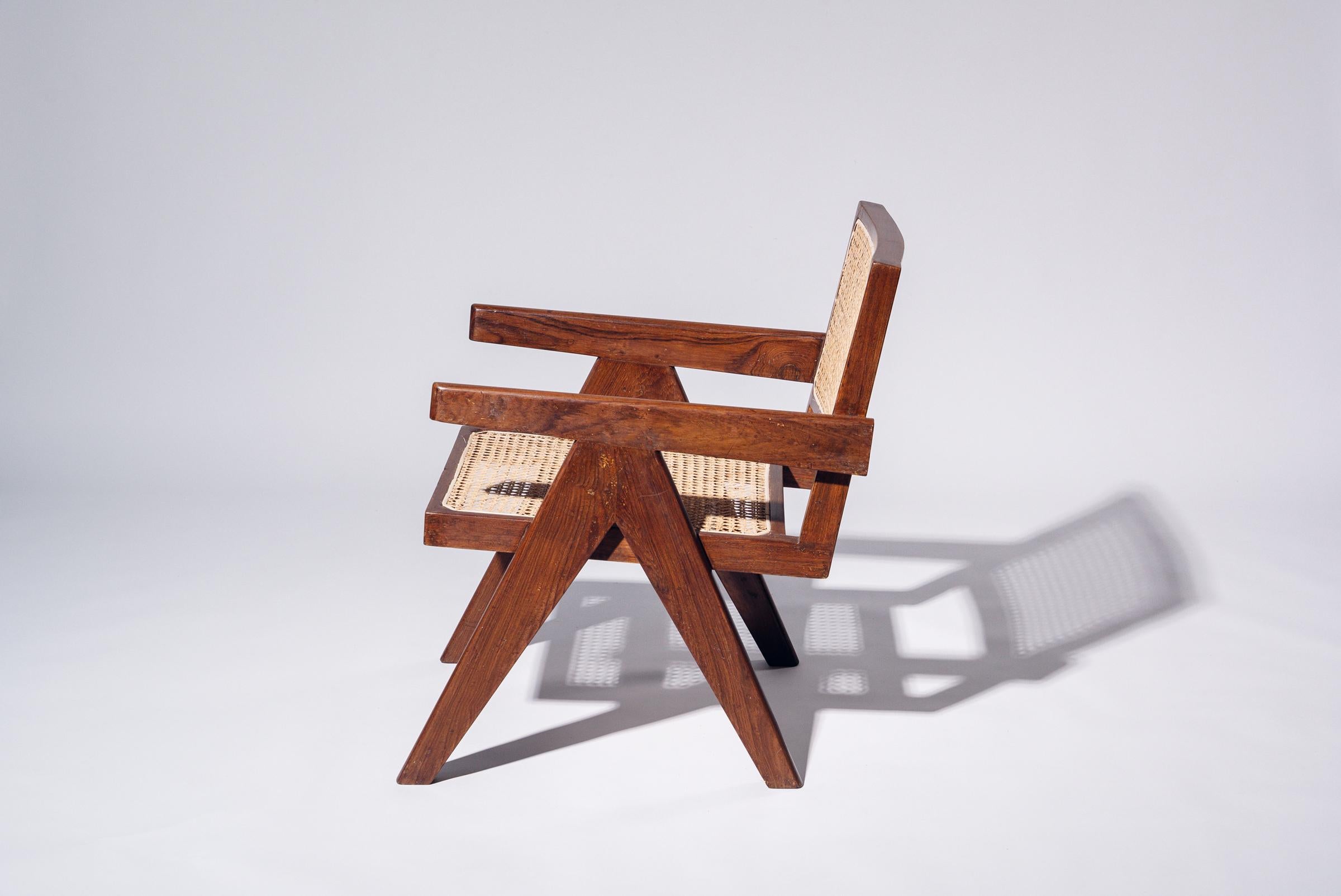 Sillón de Pierre Jeanneret para Chandigarh, India, circa 1955-56 Moderno de mediados de siglo en venta