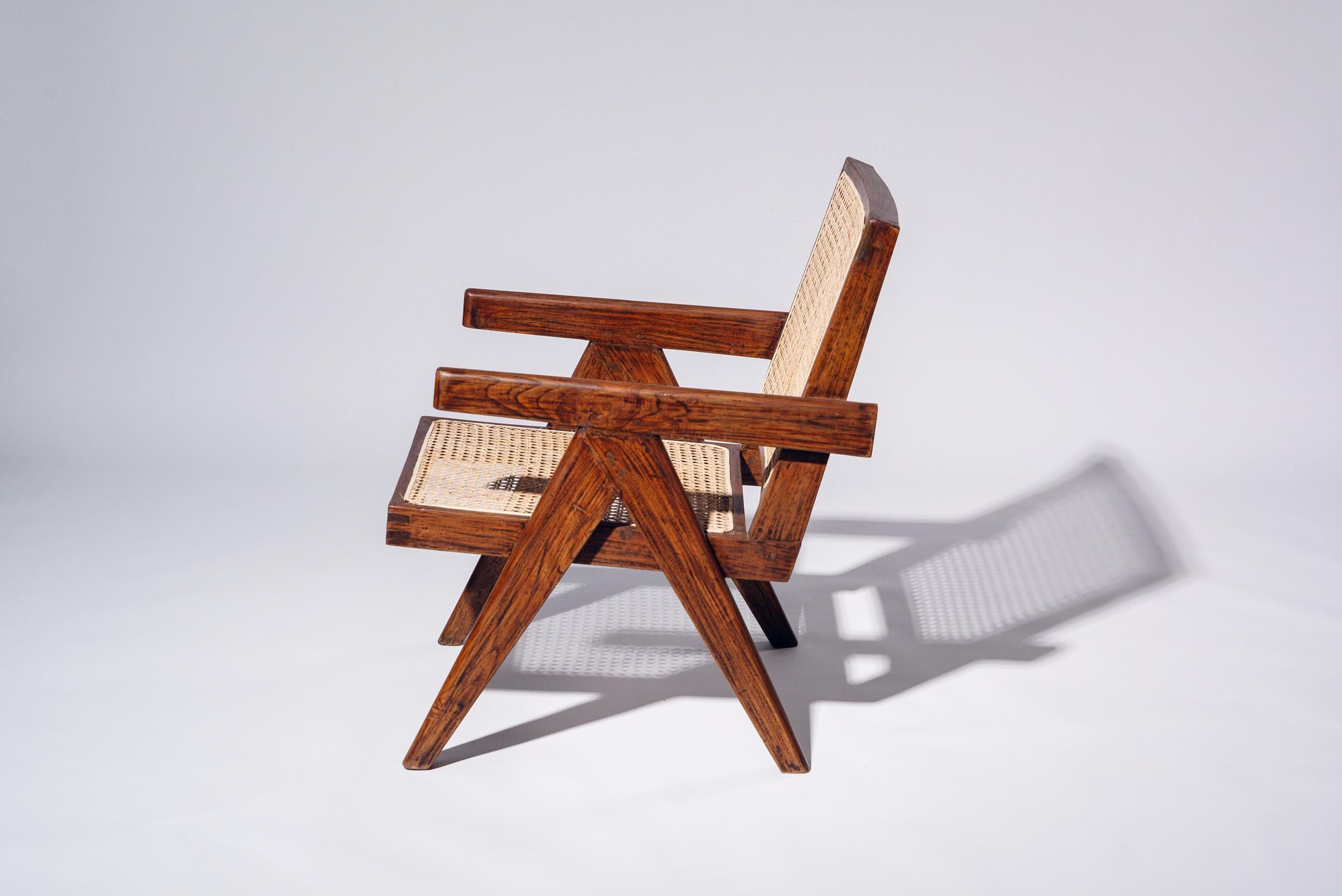 Sessel von Pierre Jeanneret für Chandigarh, Indien, ca. 1955-56 (Moderne der Mitte des Jahrhunderts) im Angebot