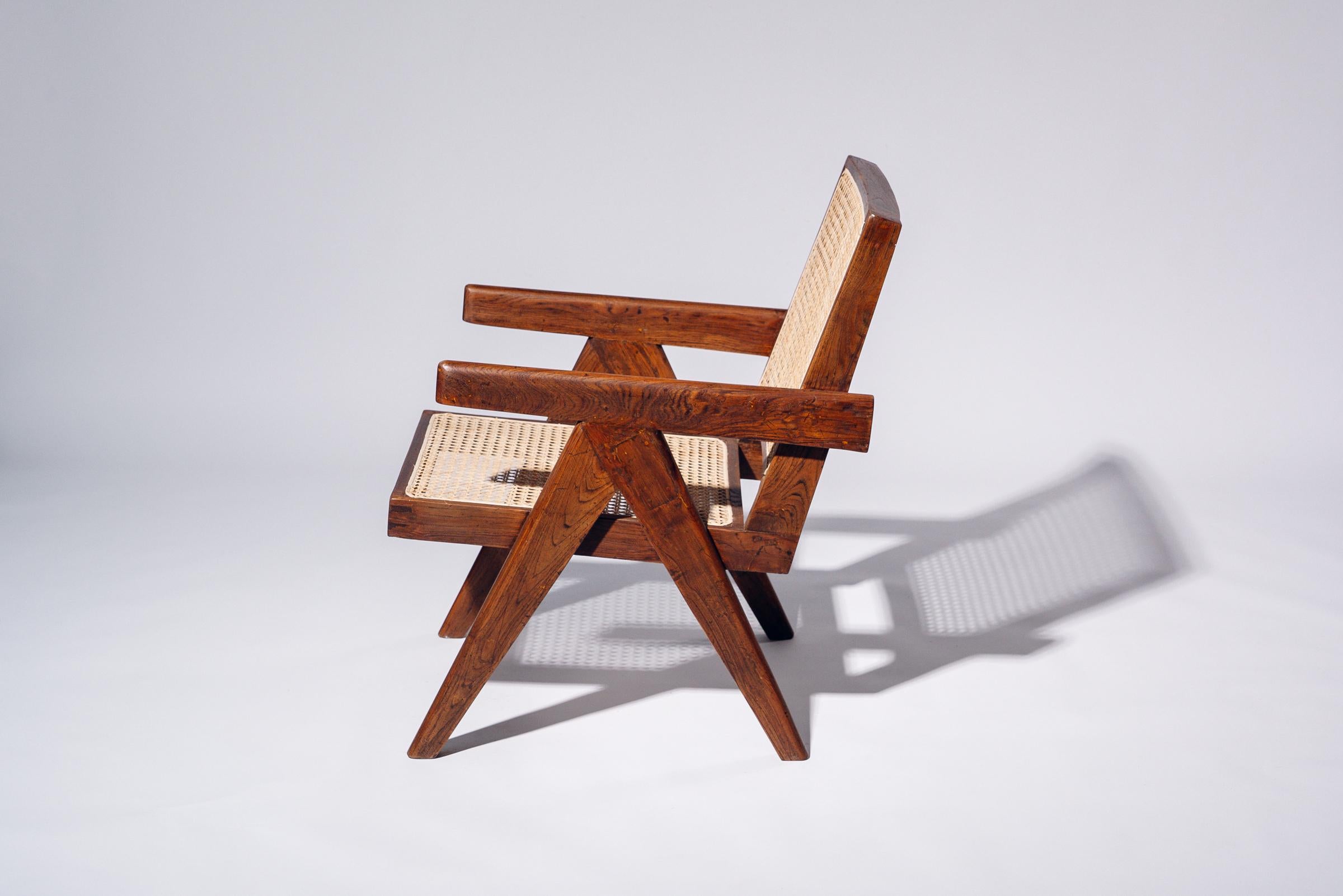 Sessel von Pierre Jeanneret für Chandigarh, Indien, ca. 1955-56 (Moderne der Mitte des Jahrhunderts) im Angebot